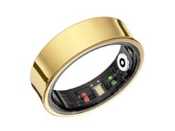 Anillo inteligente con monitorización de salud, saturación de oxígeno en sangre, seguimiento del sueño y resistente al agua. (Talla 11, en dorado)