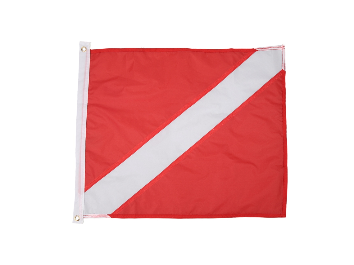 Bandera De Buceo Roja Y Blanca De 49x59 Cm, De Nailon Ligero Para Actividades Subacuáticas.
