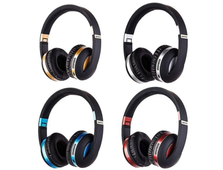 Auriculares Bluetooth Radio Enchufable Mh4 5.0 Plegable Rojo