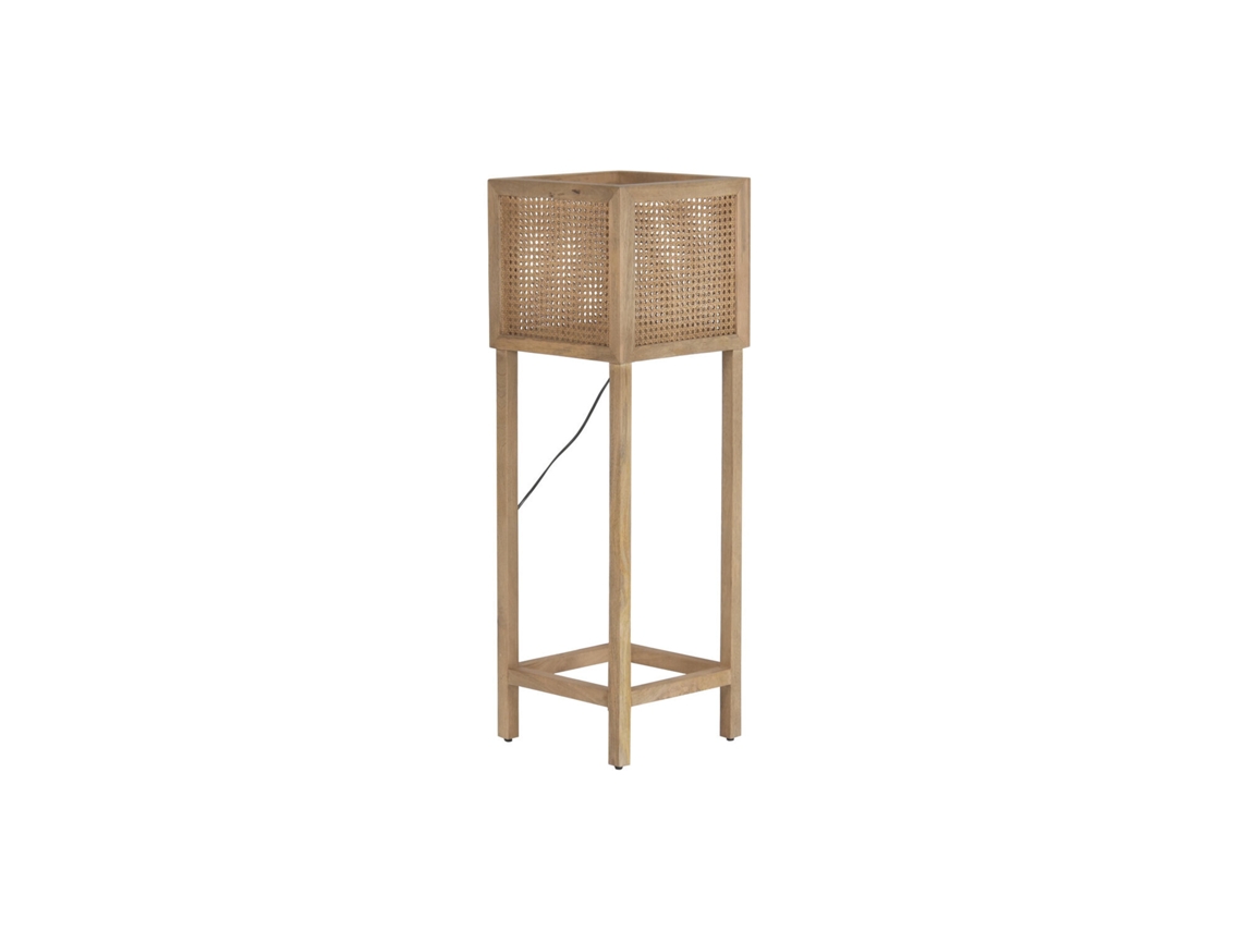 Lampara Pie Mango Fibra Natural Marron 32x32x100cm