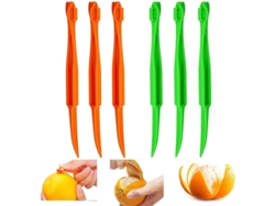 Juego de peladores de naranjas Rebe, juego de plástico de 6 piezas para pelar naranjas, limones, pomelos y limas.