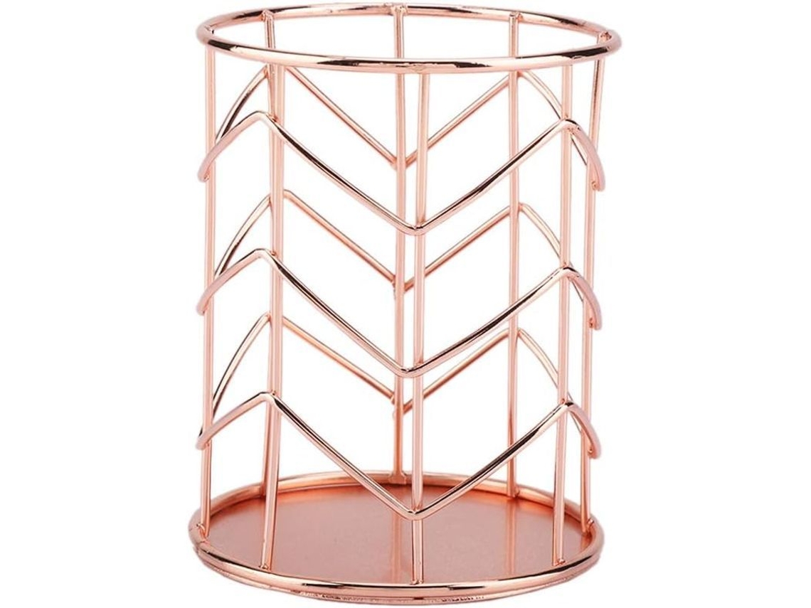 2026rebe-portavasos De Metal Redondo Para Lápices, Cepillos De Maquillaje Y Utensilios (rosa Oro)