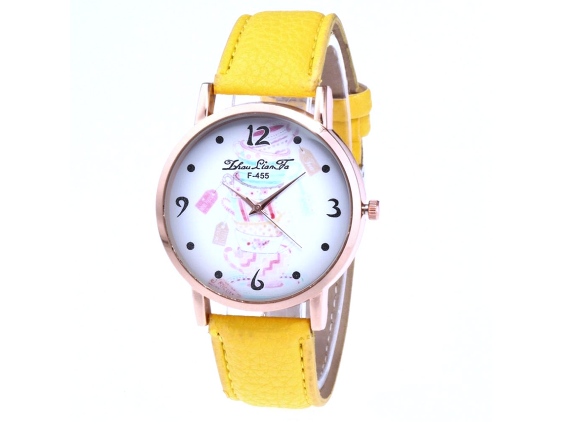 Reloj De Cuarzo Para Mujer Con Correa De Piel Sintética, Esfera Blanca Estrellada, Estilo Casual Estudiantil.