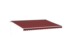 Maison Exclusive - Toldo Retráctil Manual Con Luces Led Burdeos 500x350 Cm