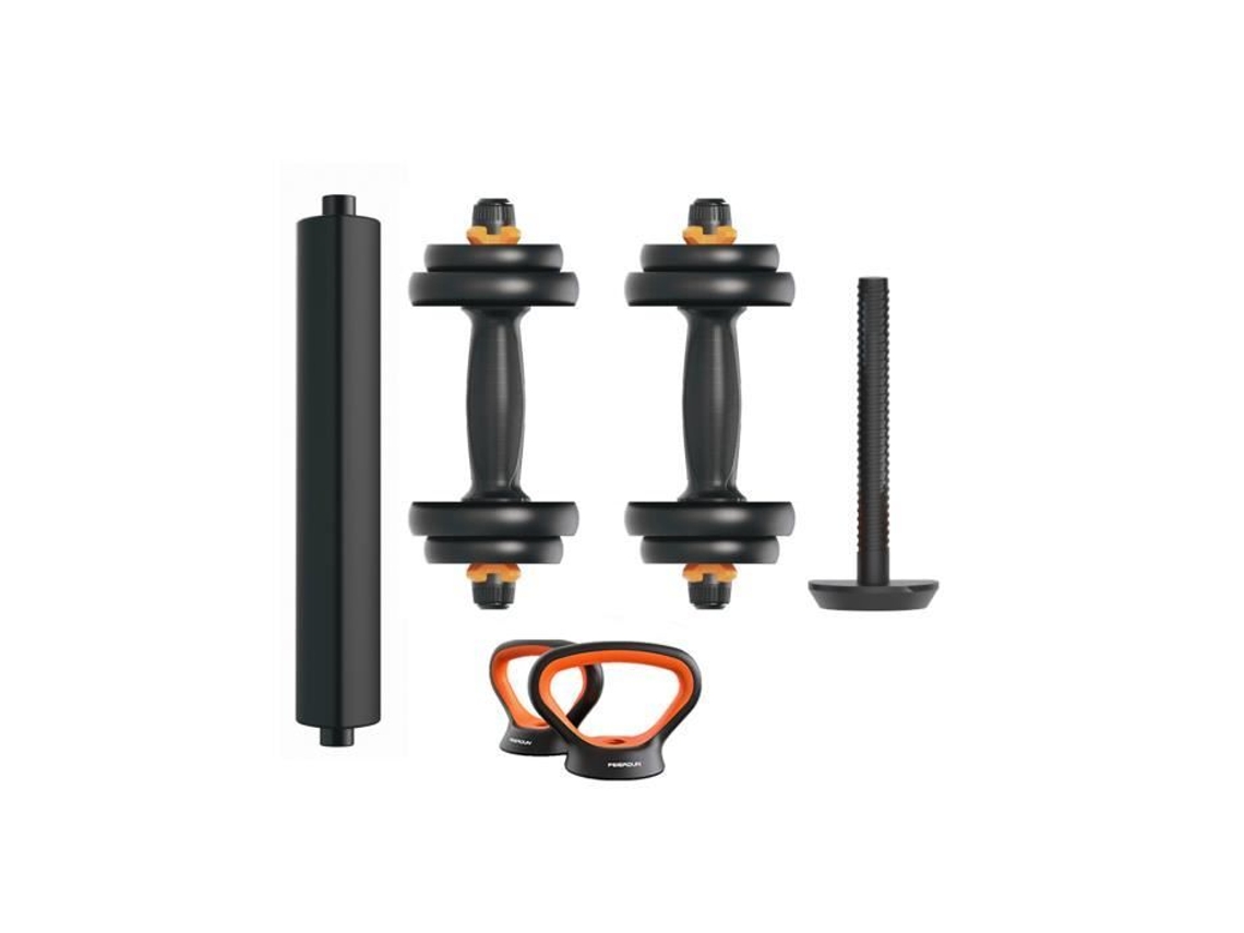 Kit de pesas V2 10Kg Xiaomi FED: mancuernas (pesos + barras) + barra + pesa rusa
