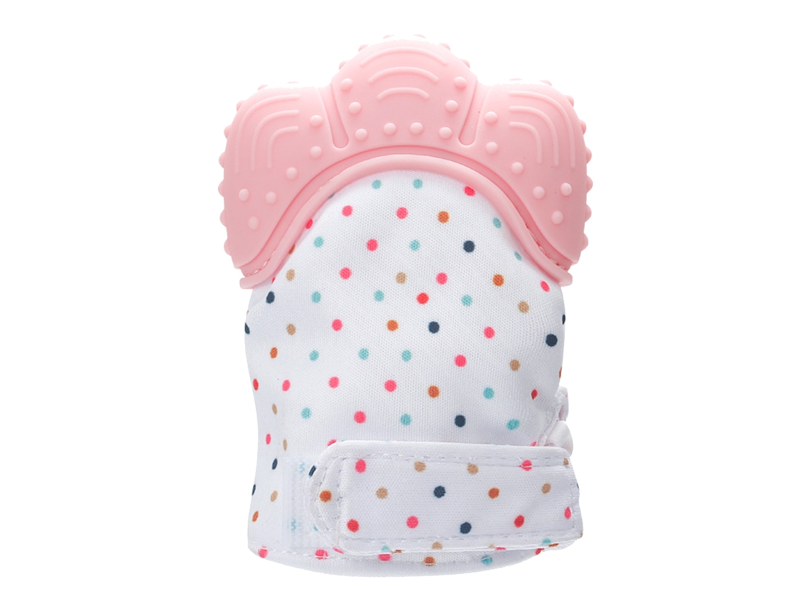 Guante De Silicona Para La Dentición, Seguro Para Bebés, Previene Arañazos, Con Sonido Estimulante, Color Rosa.