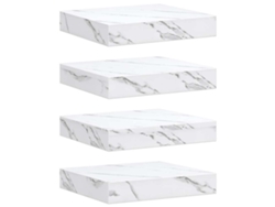 Juego de 4 estantes de pared de mármol blanco MAISON EXCLUSIVE (23x23,5x4 cm)