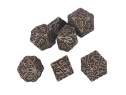 7 Dados Metálicos Poliédricos Grabados Laberinto Sólido Equilibrado Para Juegos De Rol Estilo 2