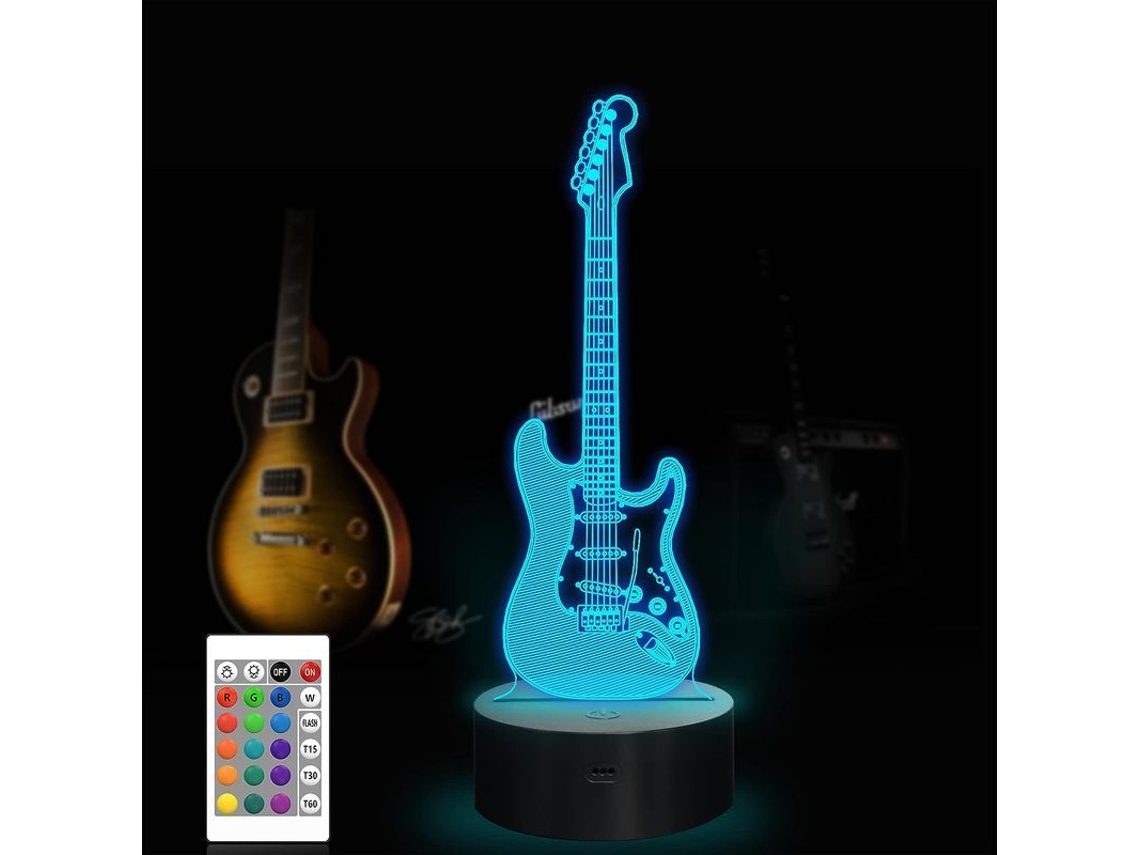 2026-luz Nocturna 3d Guitarra Con Control Remoto Decoración De Fiesta Regalo Creativo