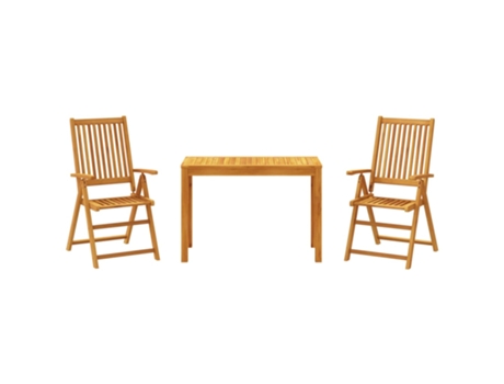 Conjunto 3 de comedor de jardín VIDAXL madera maciza de acacia