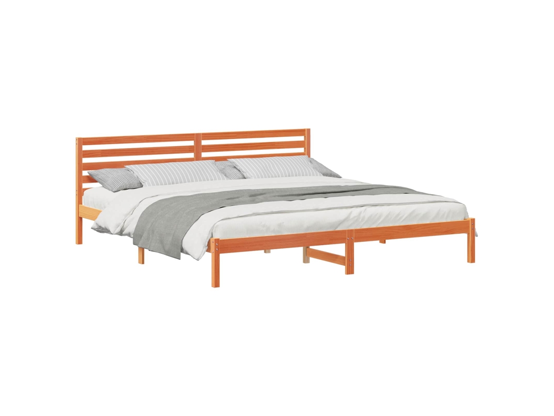 Maison Exclusive - Estructura De Cama Con Cabecera Marrón Cera 200 X 210 Cm