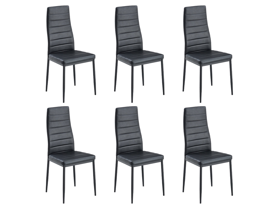 Juego De 6 Sillas De Comedor, Silla De Oficina Negro