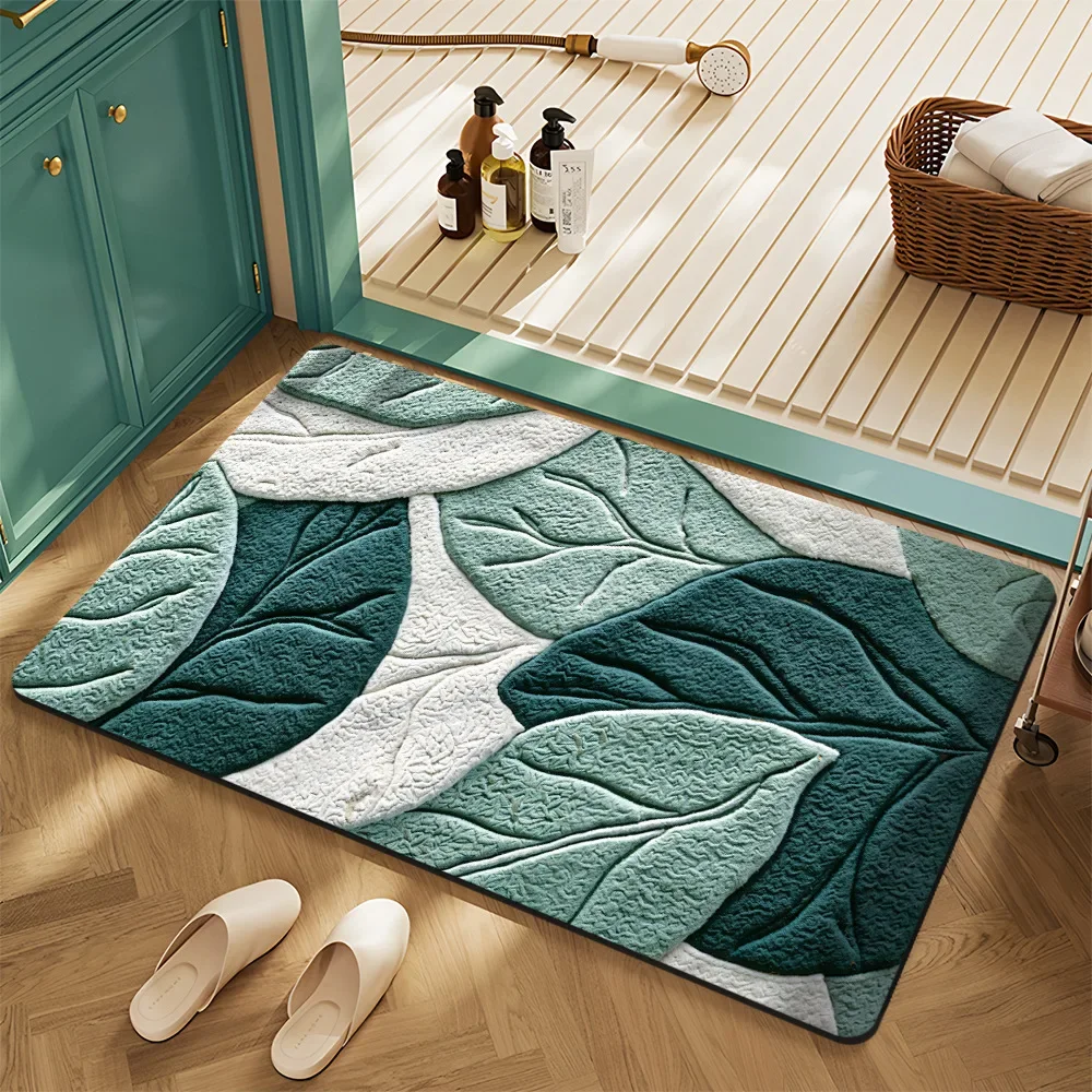 (estilo 3 40x60cm) Alfombra Absorbente De Baño, Suave Y Cómoda, Decoración Del Hogar.