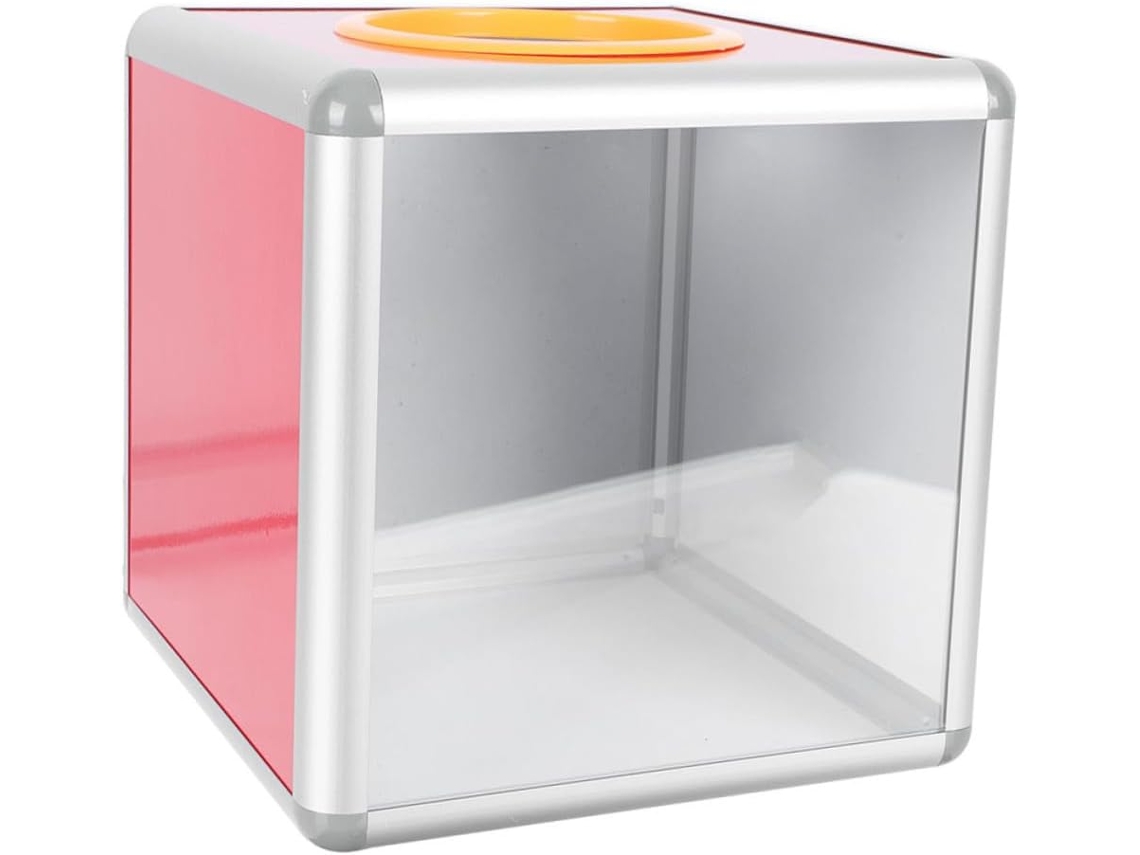 Urna Cuadrada Transparente Multifuncional De 25x25 Cm Para Rifas, Recaudación De Donaciones Y