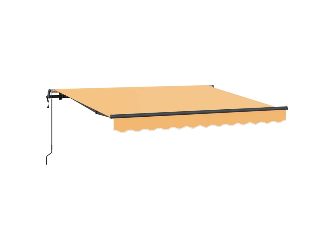 Toldo retráctil Vidaxl color arena, 450 × 350 cm, tela y aluminio.