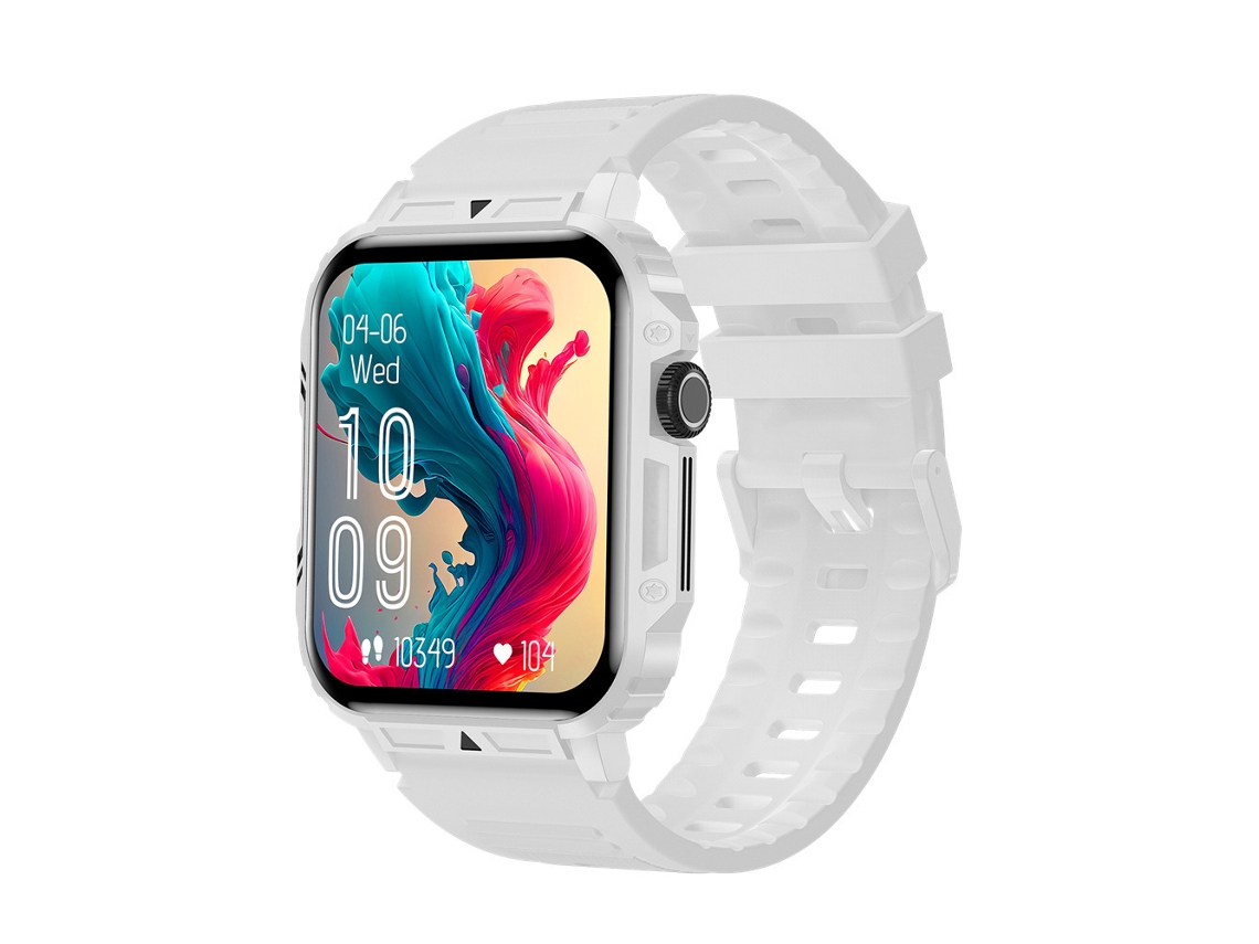 Reloj inteligente L81 con llamadas Bluetooth, monitorización de frecuencia cardíaca, presión arterial, sueño y salud (blanco, versión en inglés)