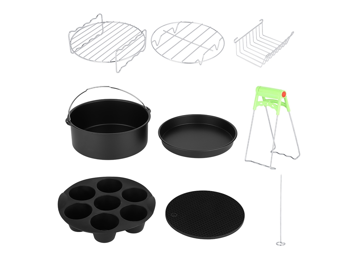 Kit De Accesorios Para Freidora De Aire De 8 Piezas, Acero Inoxidable 304, Antiadherente, Apto Para Lavavajillas.