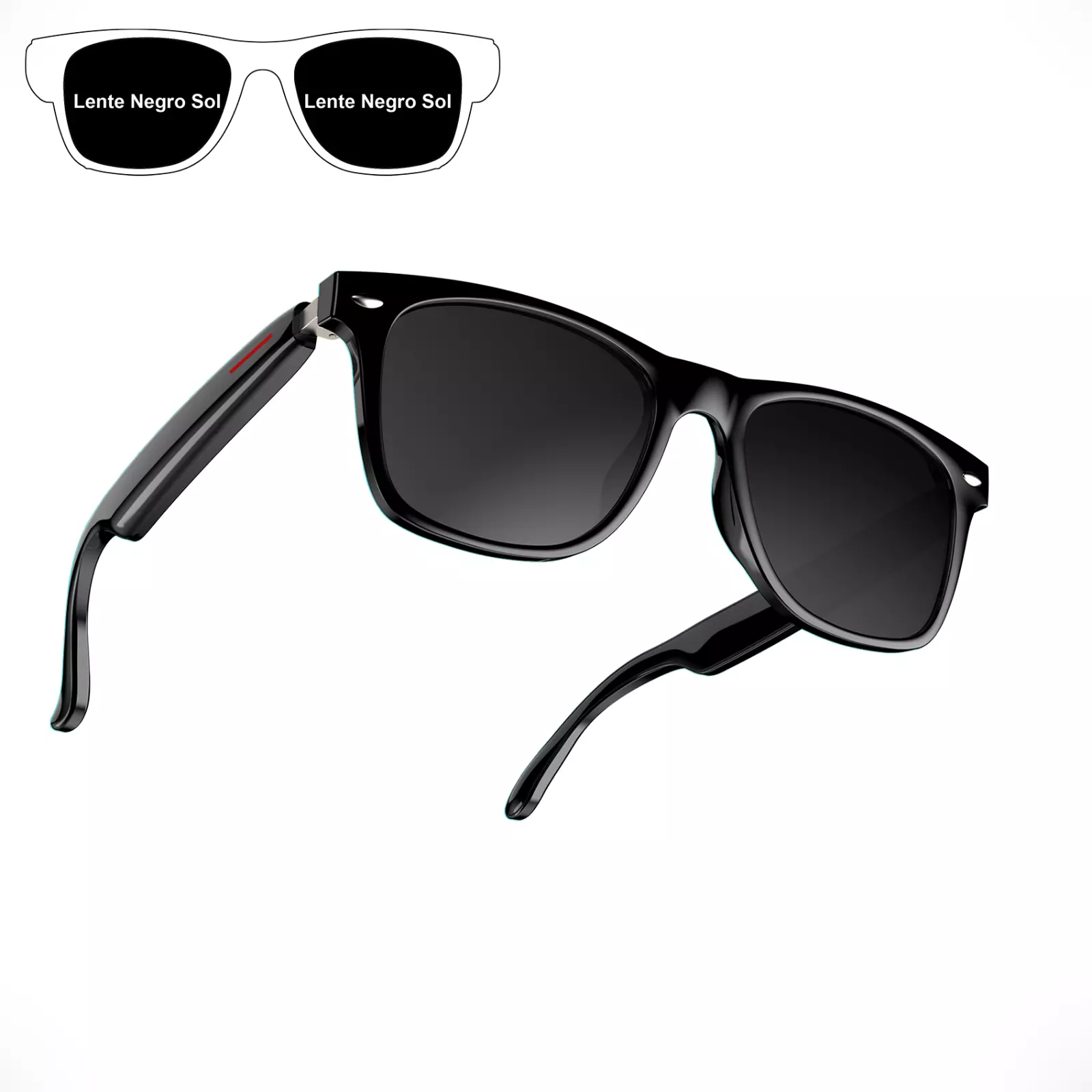 Gafas inteligentes con lentes polarizadas, audio, micrófono, altavoces, Bluetooth, control remoto de cámara