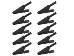 10 Pinzas De Prueba De Energía Con Apertura De 20 Mm, Buena Conductividad Y Seguridad, Con Cable Negro De 4 Mm.