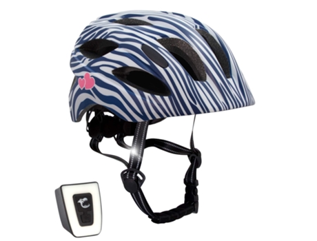 Casco de Bicicleta para Niños CRAZY SAFETY de 6 a 12 años Rayas Blancas Certificado EN1078