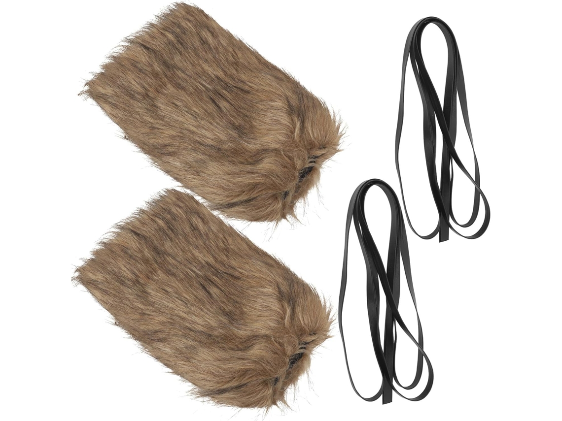 Calentadores De Piernas Vikingos De Piel Sintética Marrón De Ciieeo Para Disfraces De Cosplay, Accesorios Para Piernas