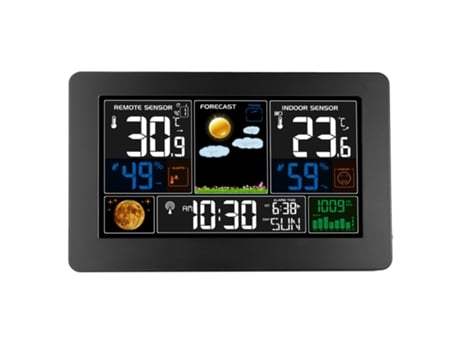 Reloj de estación meteorológica 3 en 1, reloj Digital montado en la pared, termómetro, higrómetro, barómetro, 220V negro