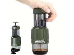 Cafetera espresso portátil Hibrew H4d 2 en 1 para cápsulas y café molido, de presión manual, café caliente.
