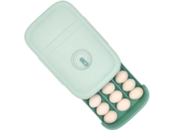 Rebe-porta Sliding Huevos Apilable Para Nevera Plastic Container Warehouse 18-21 Huevos Verde