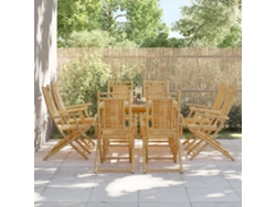 Sillas de jardín plegables de bambú, 8 unidades, 53 x 66 x 99 cm, DKD, decoración del hogar