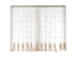2026-28632-cortinas Transparentes De Voile Con Bordado De Plumas Para Comedor Con Bolsa Para Varilla