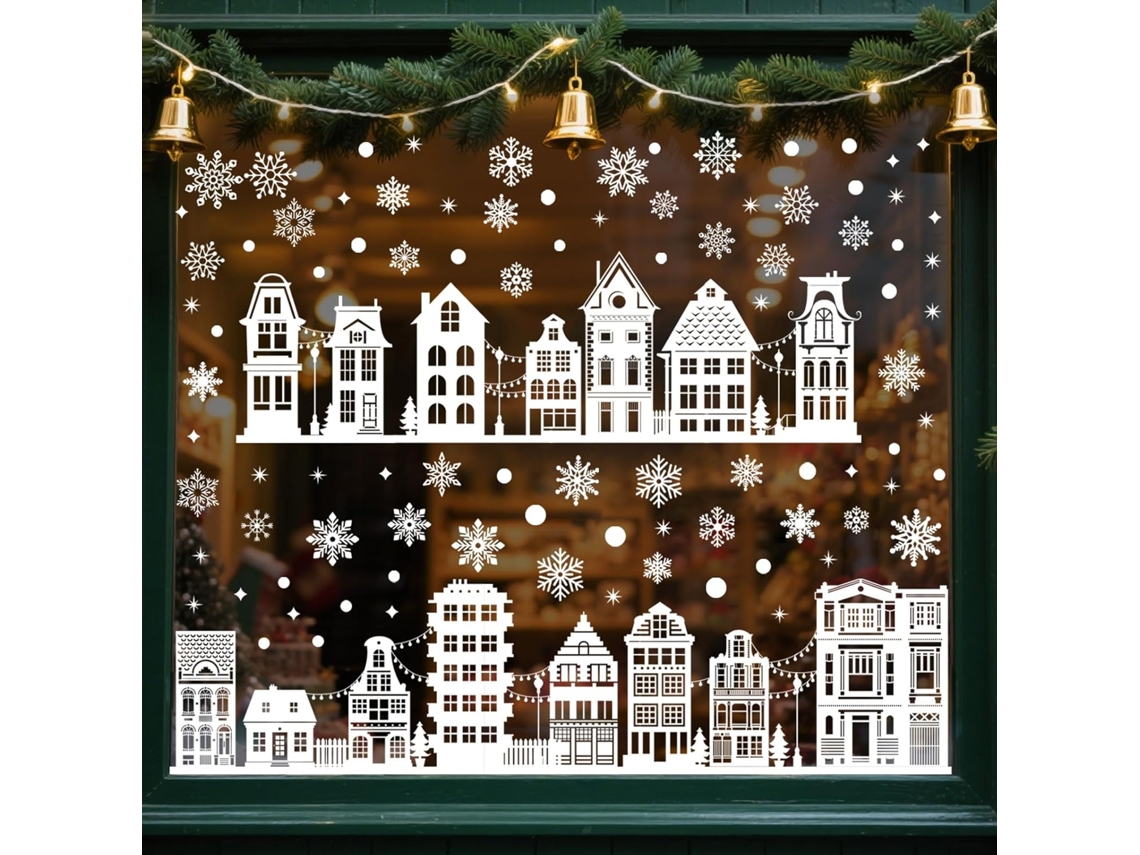 73 pegatinas navideñas para ventanas, hombre de jengibre rojo, dulces navideños, reutilizables, doble cara, decoración para el hogar, fiestas en interiores, Viewleaf