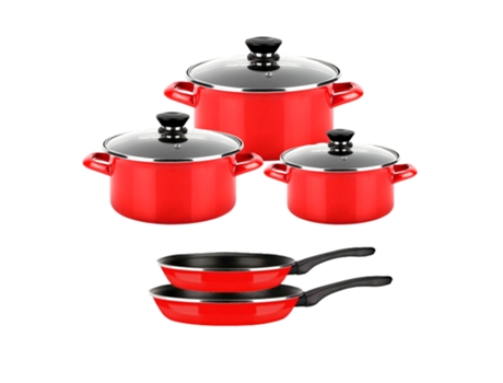 Baterías de Cocina FAGOR (18.-20-24 cm - Acero Esmaltado - Rojo)
