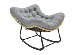 Silla colgante de mimbre para jardín con cojines, capacidad de 120 kg, 87x110x70 cm, gris.