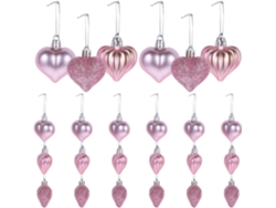 Juego De 36 Adornos Colgantes En Forma De Corazón Para El Día De San Valentín, 45 Cm, Colgantes Chapados En Oro Rosa.