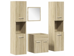 Conjunto de muebles de baño de 4 piezas en madera de roble Sonoma - EXCLUSIVA MAISON