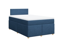 Maison Exclusive - Cama Box Spring Con Colchón Tela Azul 120x200 Cm