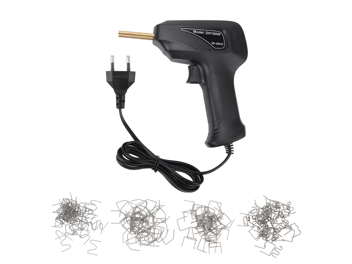 Máquina De Soldadura De Plástico De 100 W Con Kit De Grapadora Térmica Para Reparar Parachoques, Paneles Y Accesorios De Plástico, Enchufe Europeo De 220 V.