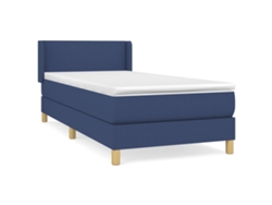 Maison Exclusive - Cama Box Spring Con Colchón Tela Azul 90x200 Cm