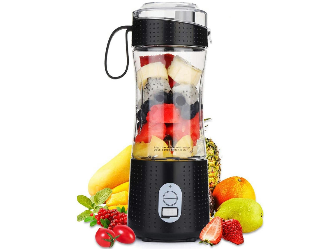 SIURN Licuadora portátil Taza de jugo multifuncional Bebida Directa Mini Taza de jugo 380 ml negro