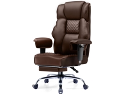 Silla de oficina para juegos GT Player, silla ergonómica para ordenador, piel sintética, marrón.