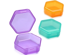 3 Pequeños Pastilleros Sin Bpa, Organizador Diario De Vitaminas, Resistentes A La Humedad, Portátiles (cian-naranja-morado)