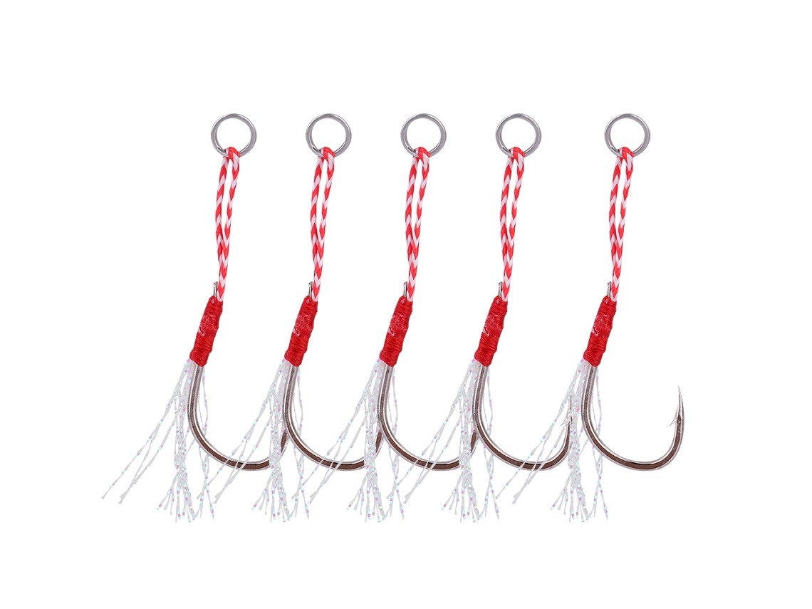 Anub 5 anzuelos de pesca de metal de alta resistencia con barba 11