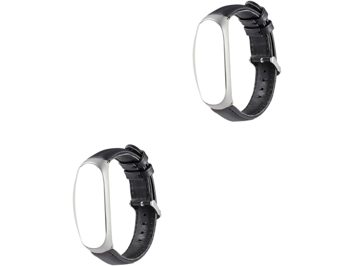 Juego De 2 Elegantes Correas De Cuero Para Relojes Deportivos Con Marco Plateado (4 Unidades).
