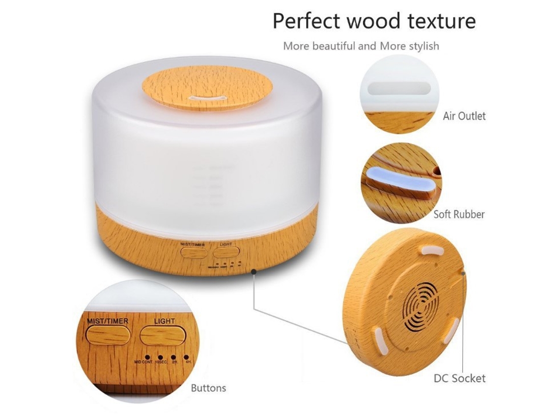 Humidificador De Perfume De 500 Ml (marrón) + Mando A Distância*