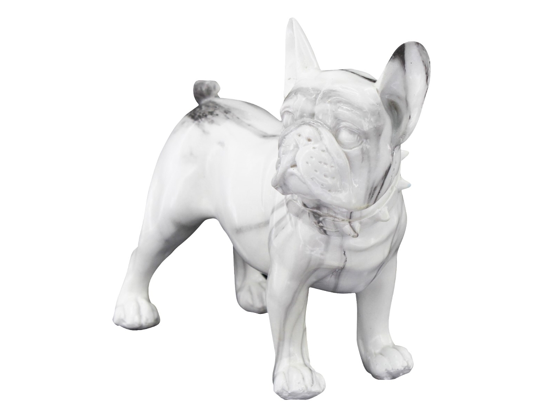Figura Bulldog Frances Blanco de Resina 19*10*23cm Figura de Perro