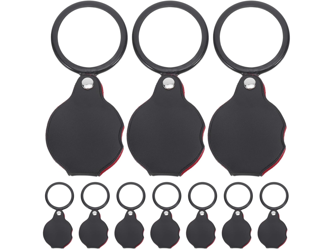Juego De 10 Mini Lupas Plegables De Bolsillo Negras, Lupas Pequeñas Y Portátiles Para Lectura E Inspección.