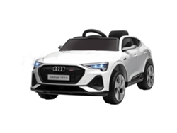 Coche Eléctrico Infantil Audi De 12 V Con Mando A Distancia, Faros Y Música, Blanco, 108x60x47