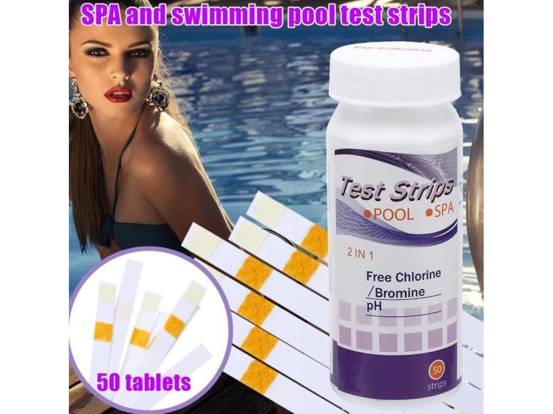 ROKOO Tiras reactivas de agua 2 en 1 Prueba de dureza Cloro PH Alcalinidad Spa Prueba de piscina Sin calidad total del agua para piscina Spa ROKOO
