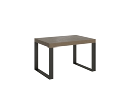 Mesa extensible Tecno 120/224x90 cm gris paloma con patas antracita Itamoby