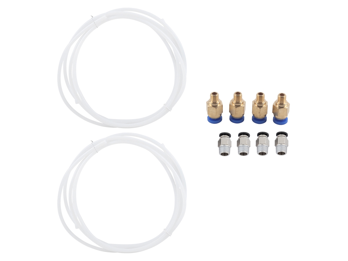 Tubo 2*ptfe Ptee + 4*conector Rápido Pc4-m6 + 4*conector Recto Pc4-m10, Accesorios Para Impresora 3d 1.75mm Pla Abs